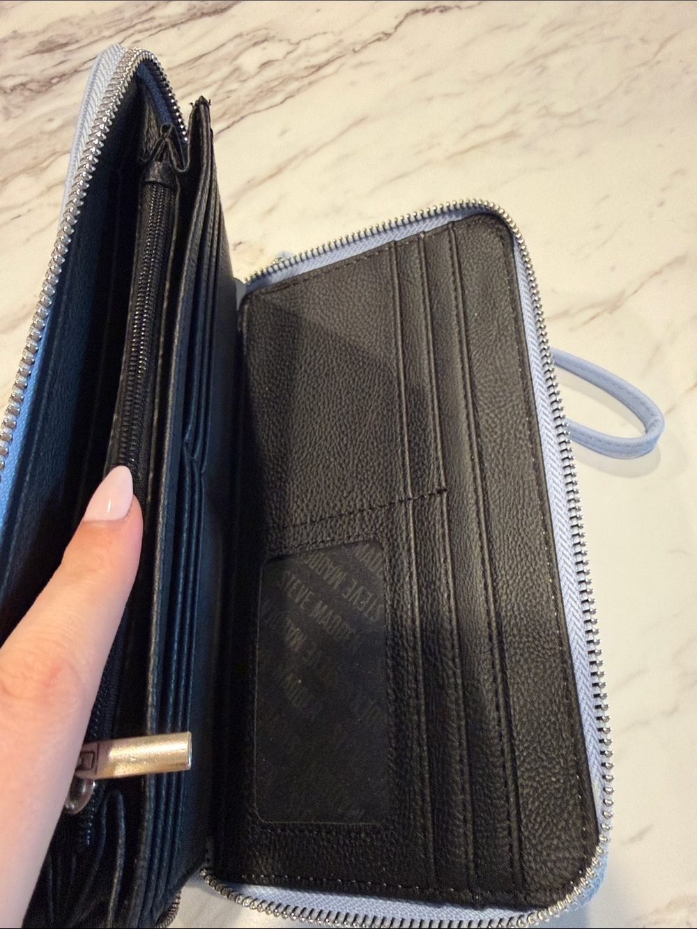 Steve Madden Blue Zip Wristlet Wallet - Picture 4 of 5